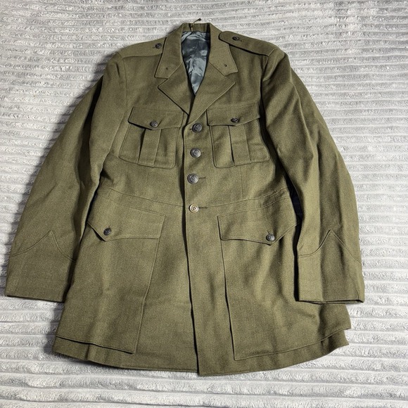Vintage Saco Uniforms vintage military coat jacket uniform blue lined 42 long - Picture 1 of 16